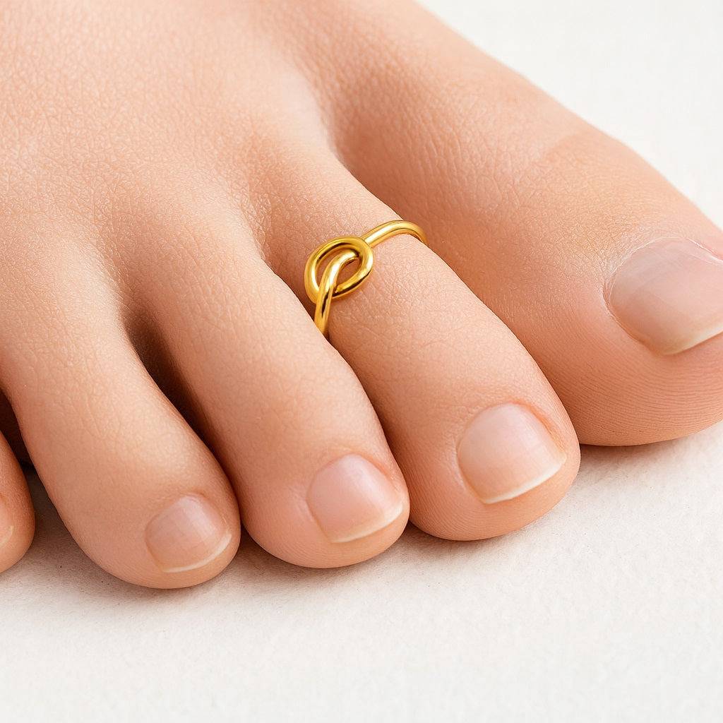 Adjustable Knot Toe Ring - Sterling Silver : TR-0013_YG