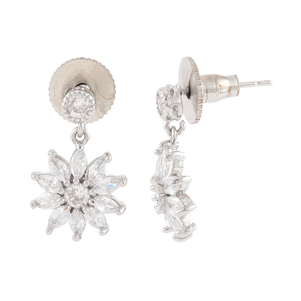 Korean Bling Daisy Drops Earrings : 8905124568202