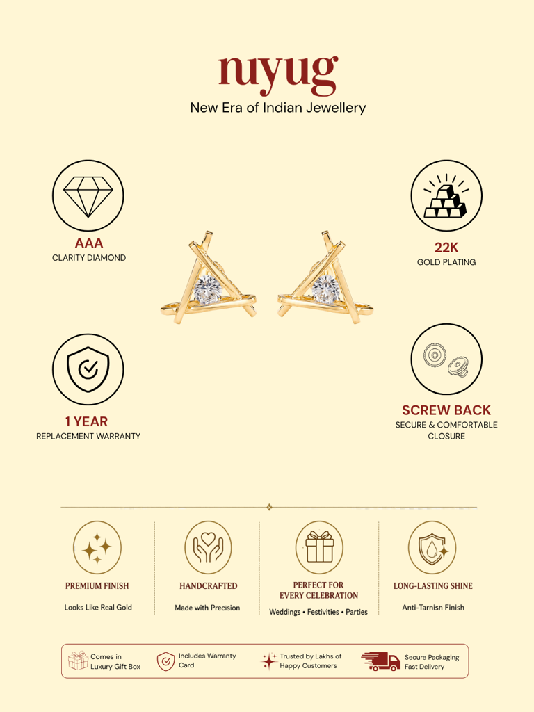Triangle Solitaire Statment Studs : YI24A1035E