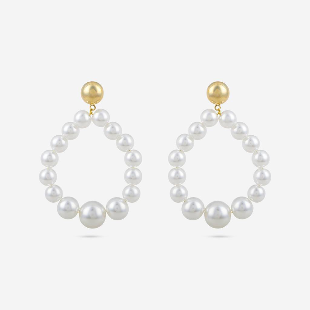 Pearl Gold - Plated Casual Wear Trendy Earring - 446181 : 446181