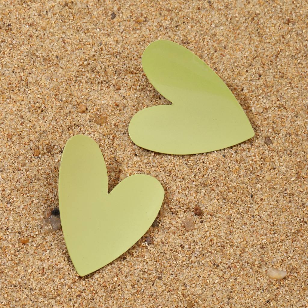 Green Heart Acrylic Earring : ES13524-GRN