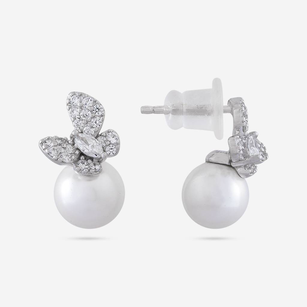 Office Wear Silver Earring - 465585 : 465586