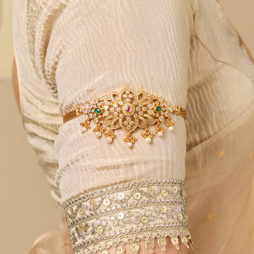 Ruby-Green Gold - Plated Bridesmaid Temple Bajuband - 448001 : 448001