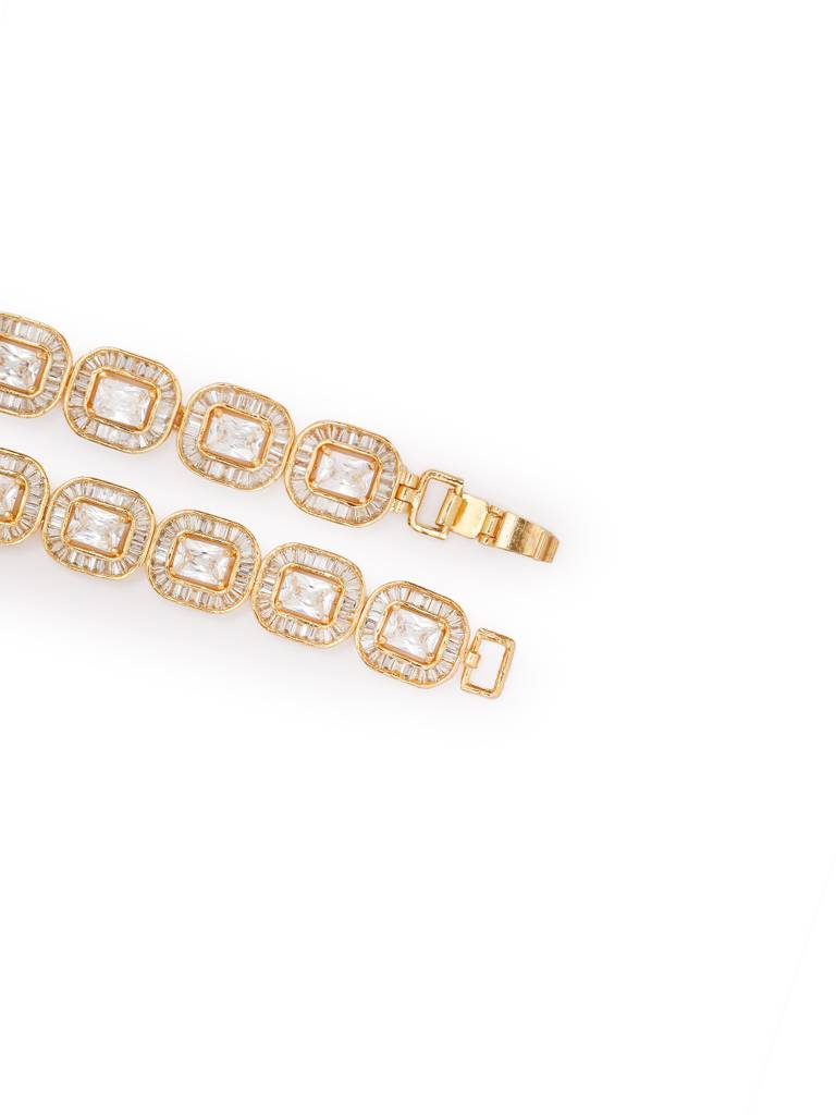 Celestia Emerald-Cut American Diamond Tennis Bracelet : YI24A0906B