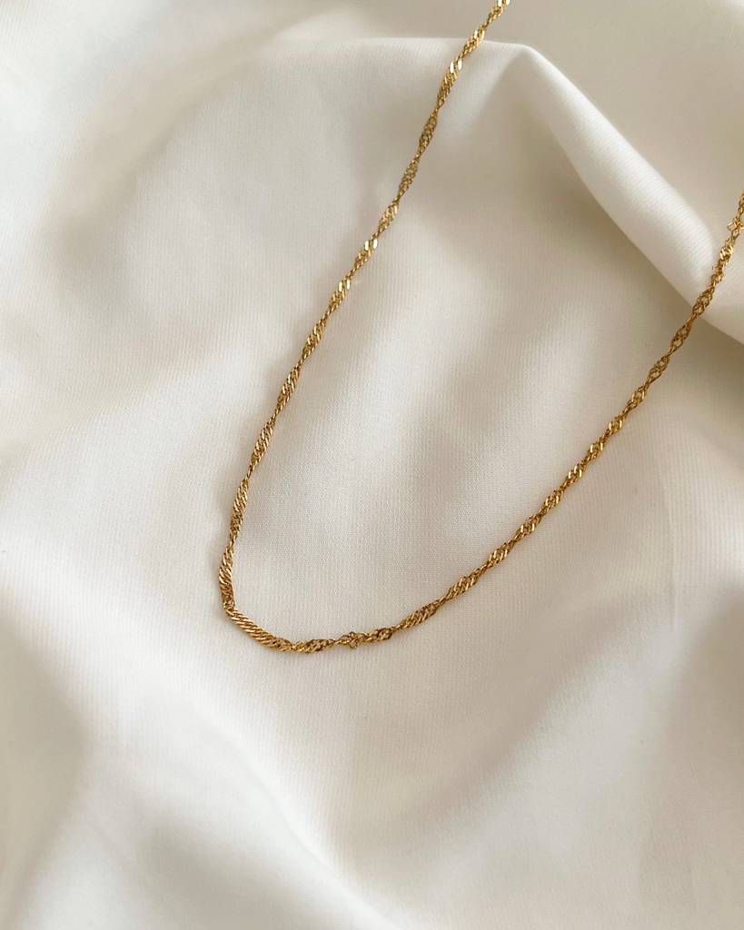 18K Gold Plated Thin Chain, Sia Necklace : N3