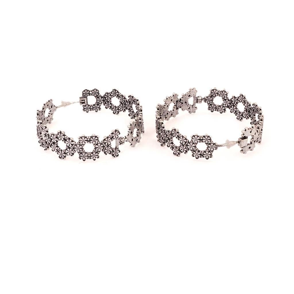 Fashion --Trendy Hoops Brass Earrings : 8905124434736