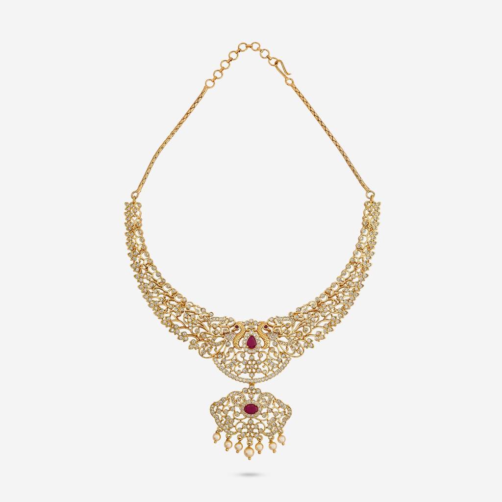 Gold Plated - Party Wear Zircon Necklace - 454970 : 454970