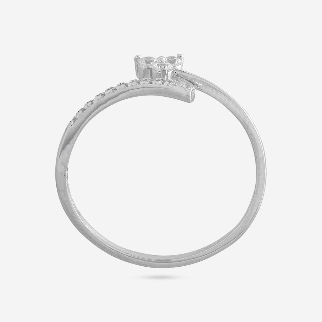 White Rodium Plated - Office Wear Silver Finger Ring - 466224 : 466224