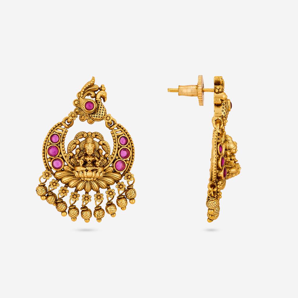 Ruby Gold - Plated Festive Antique Earring - 455816 : 455816