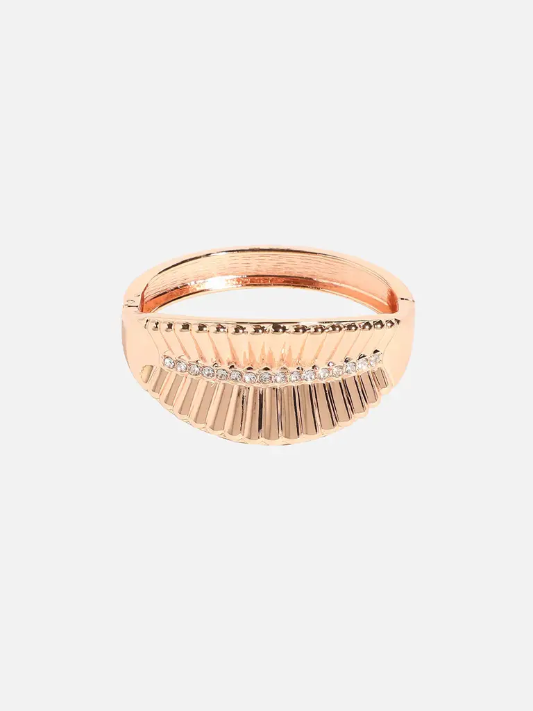 Veridian-Sohi Gold-Plated Cuff Bracelet : SOHIBR8177