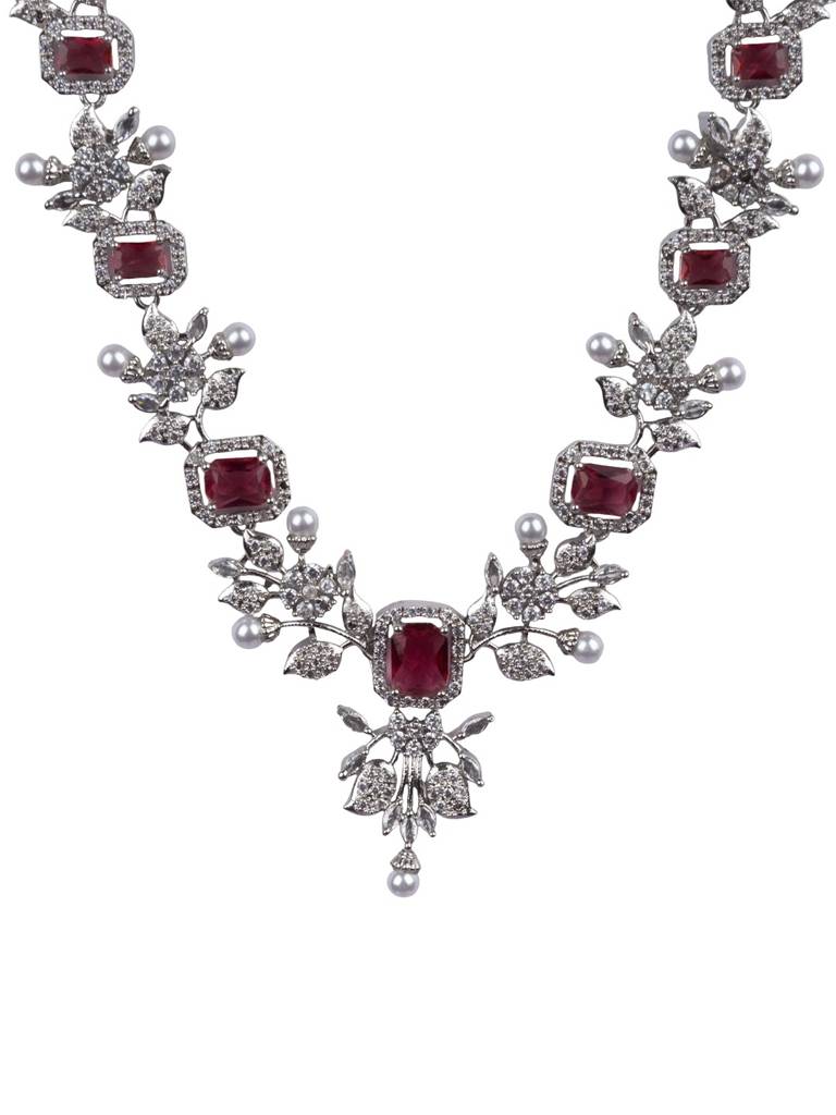 Statement Necklace Set : AD151RED