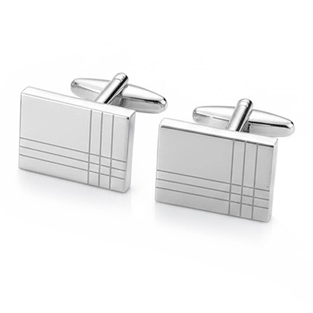 Stainless Steel Silver Plated Classic Cufflinks & Tie Pin Formal Business Accessories For Men : PX9TCL16S