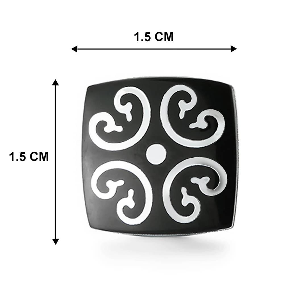 Black Silver Two Tone Cufflinks Set Stylish Accessories For Men & Boys Wedding Business Gift (Px9Cl100) : PX9CL100