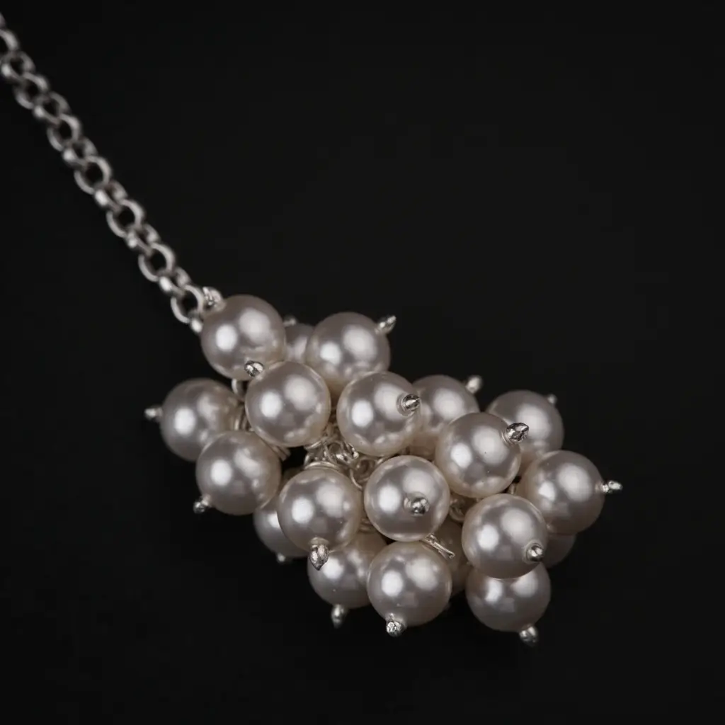 Silver Tie & Wear Necklace With Pearls & Semi Precious Stones : 92258455