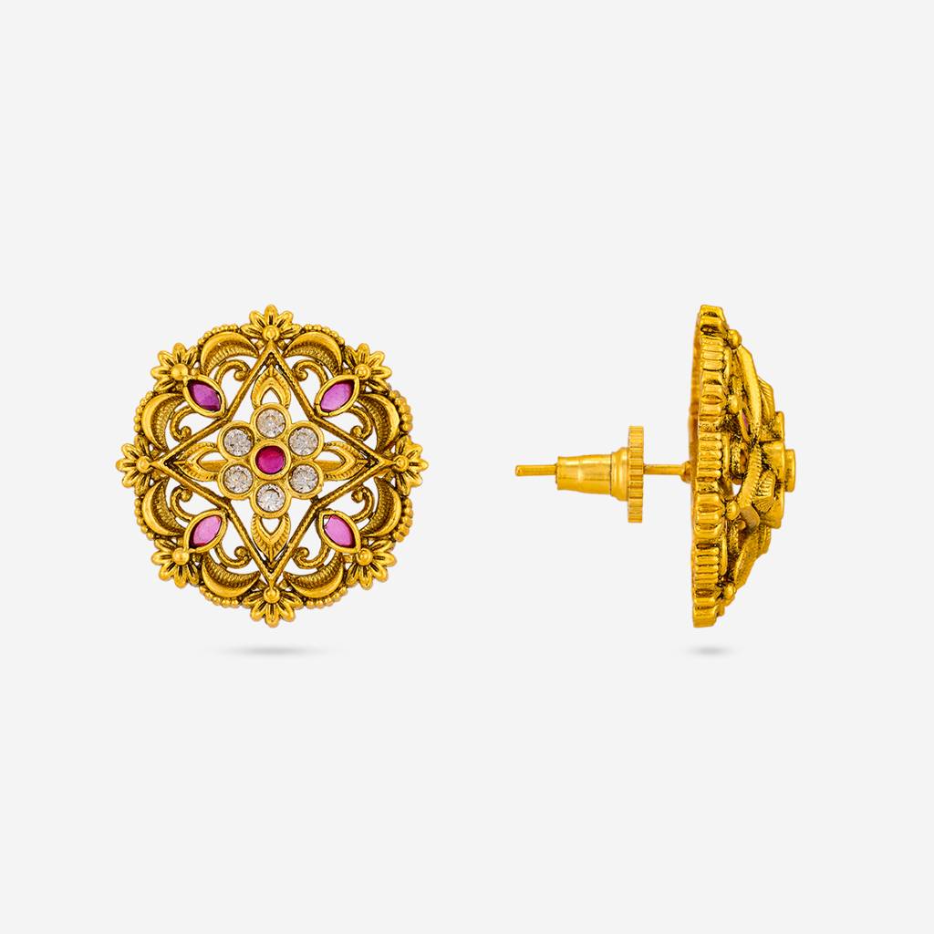 Ruby Gold - Plated Festive Antique Earring - 457585 : 457585