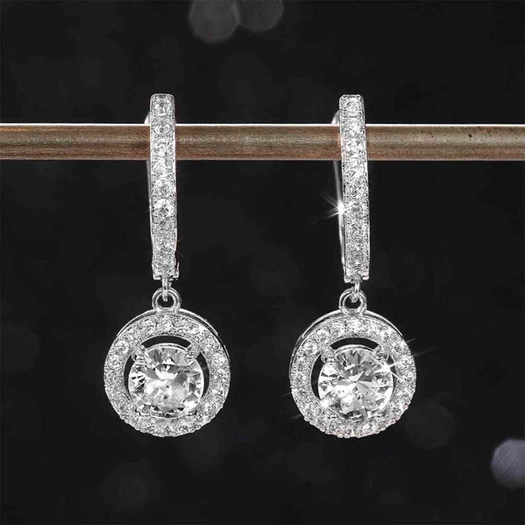 Combo Set Cubic Zirconia & Crystal Studded Hoop & Drop Earrings Fashion Jewellery Gift For Women & Girls : PX8E207G-PX8E75