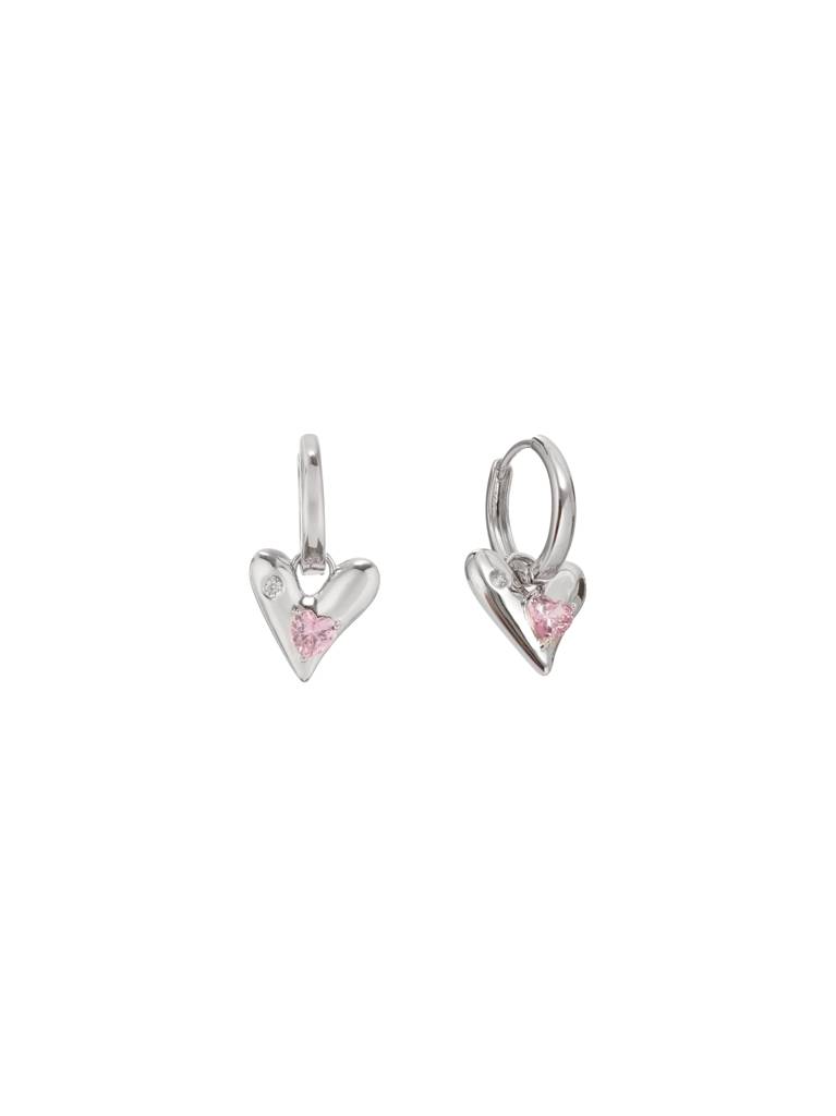 Silver Halo Heart Hoops : Z-ER-SP-028