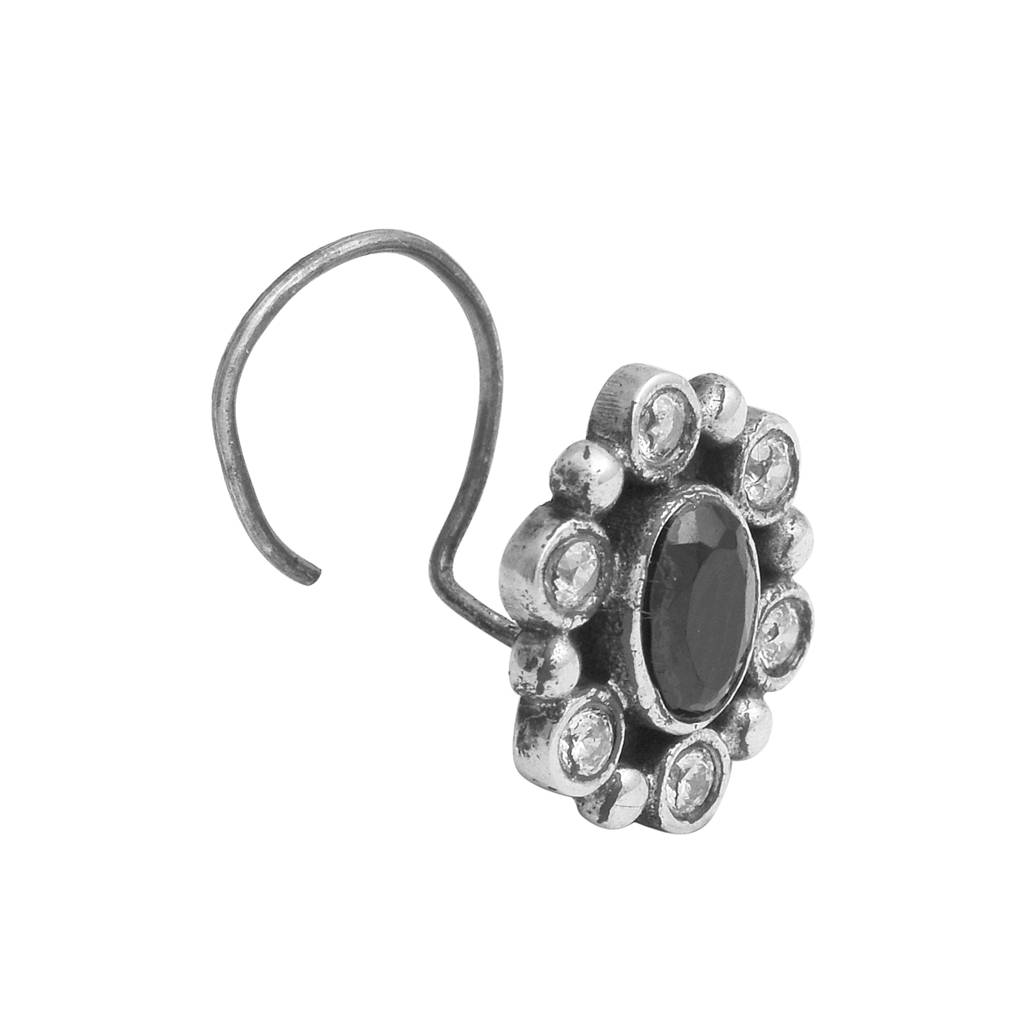 Gemstone Nose Pin 925 Sterling Silver : NP00150-1