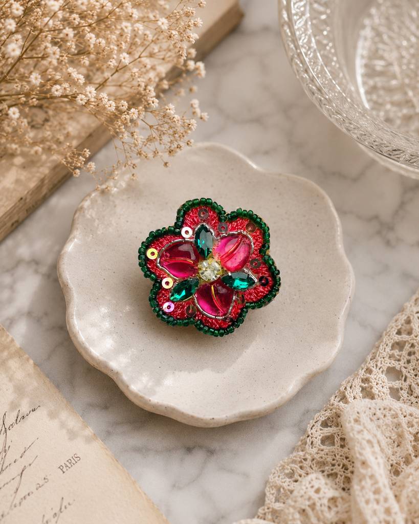 Red Flower Ring : ABFR39