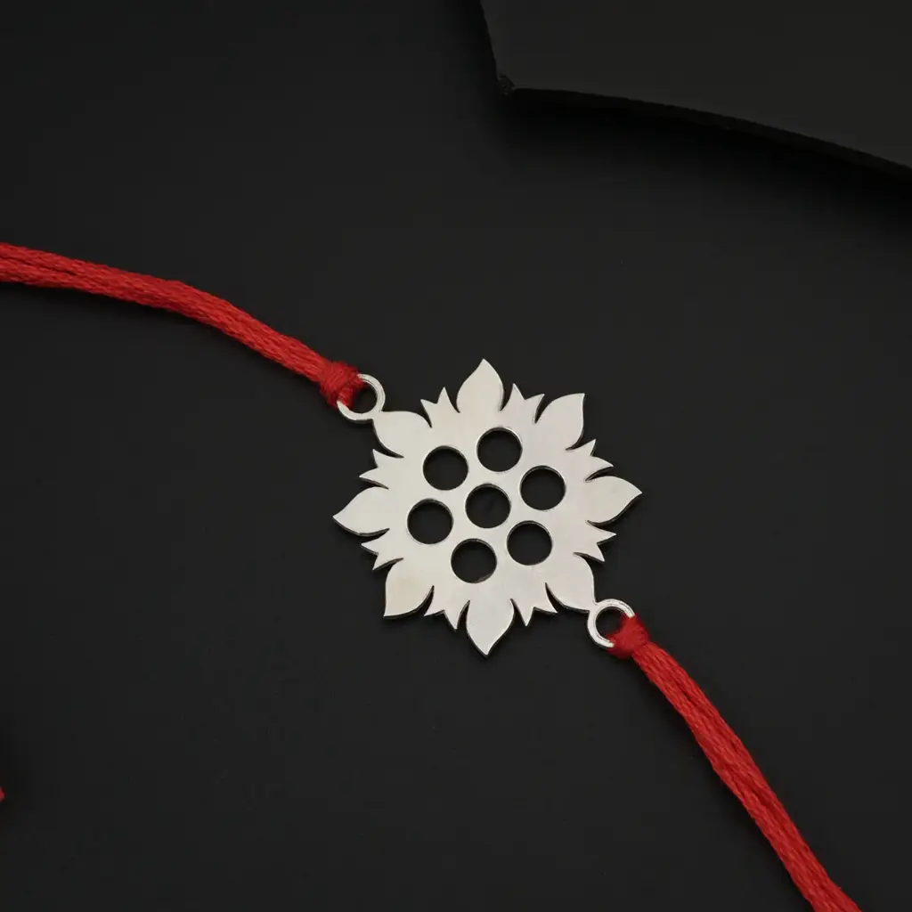 Silver Laser Cut Rakhi : 81846679