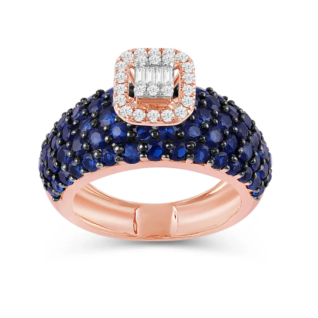 Nerra Sapphire & Diamond Fashion Ring : RG1313_14K_PG