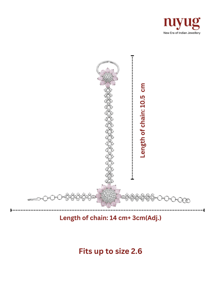 Boho Zircon Diamond Hathphool Bracelet : YI24A1043B