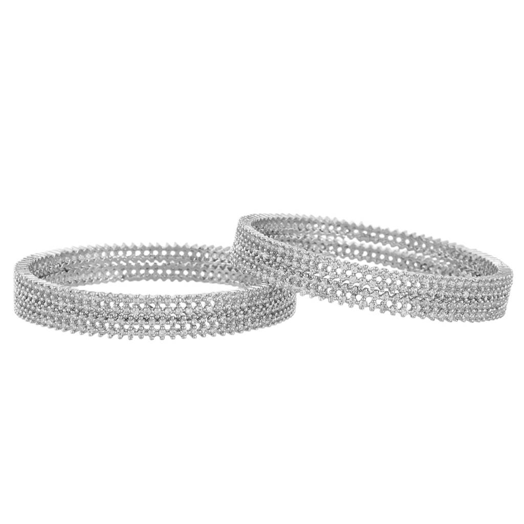Sparkling Elegance White Cluster Setting Cz Bracelets : 8905124523287