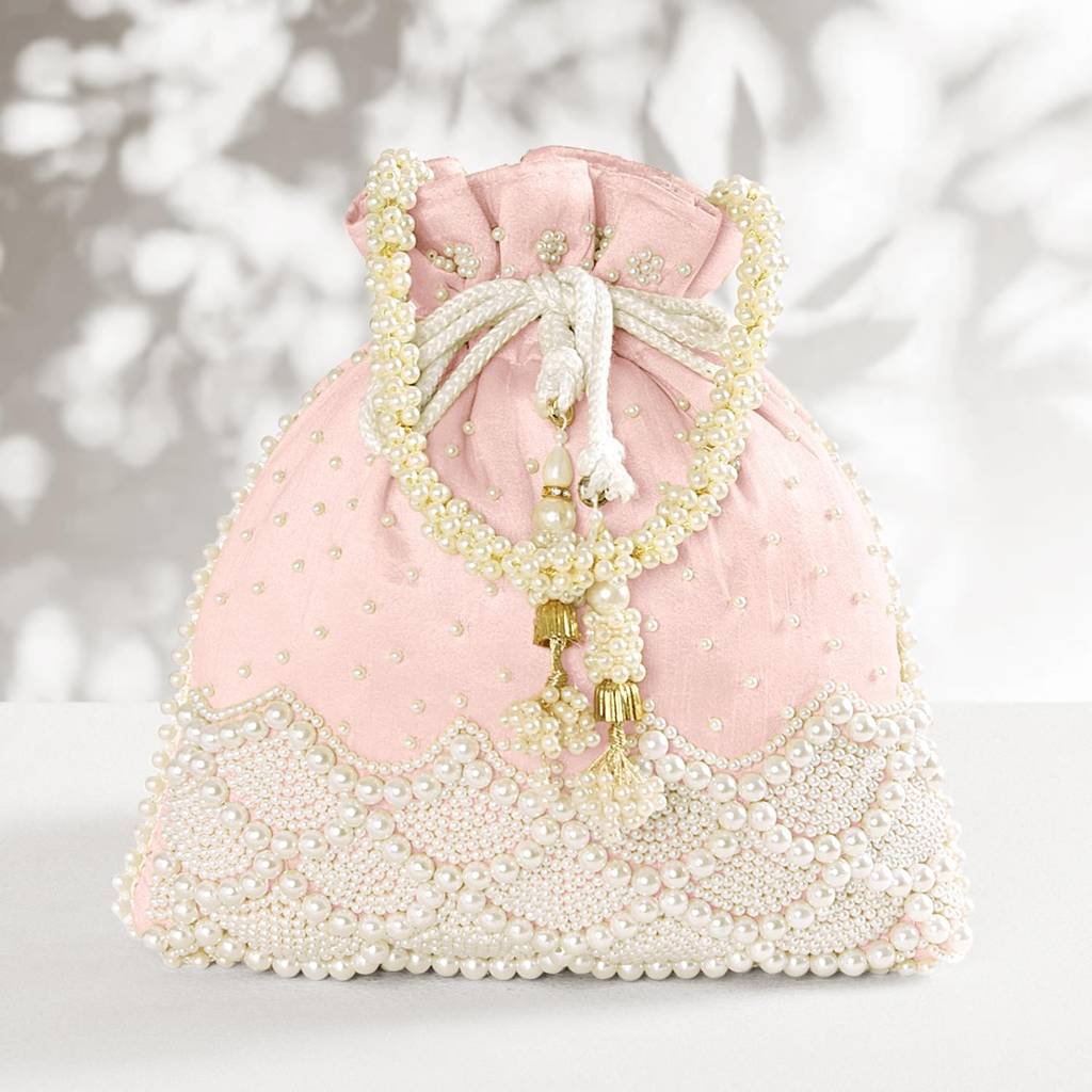 Potli Purse For Women Handmade Handbag Stylish Bridal Fashion Ethnic Wristlet Bag For Girls : P204PK