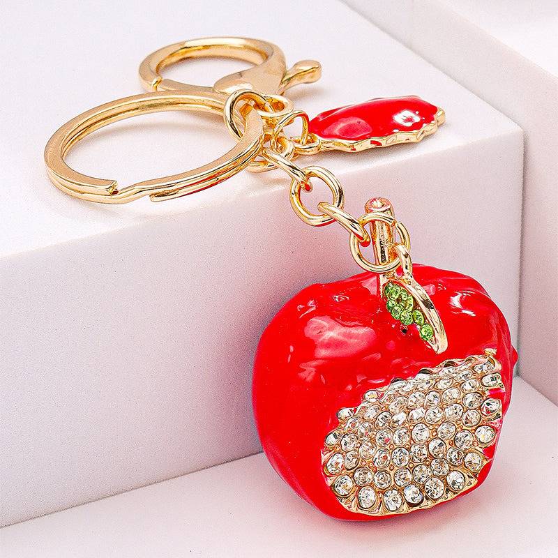 Apple Bag Charm For Girls : C-BG-0052-G-RD