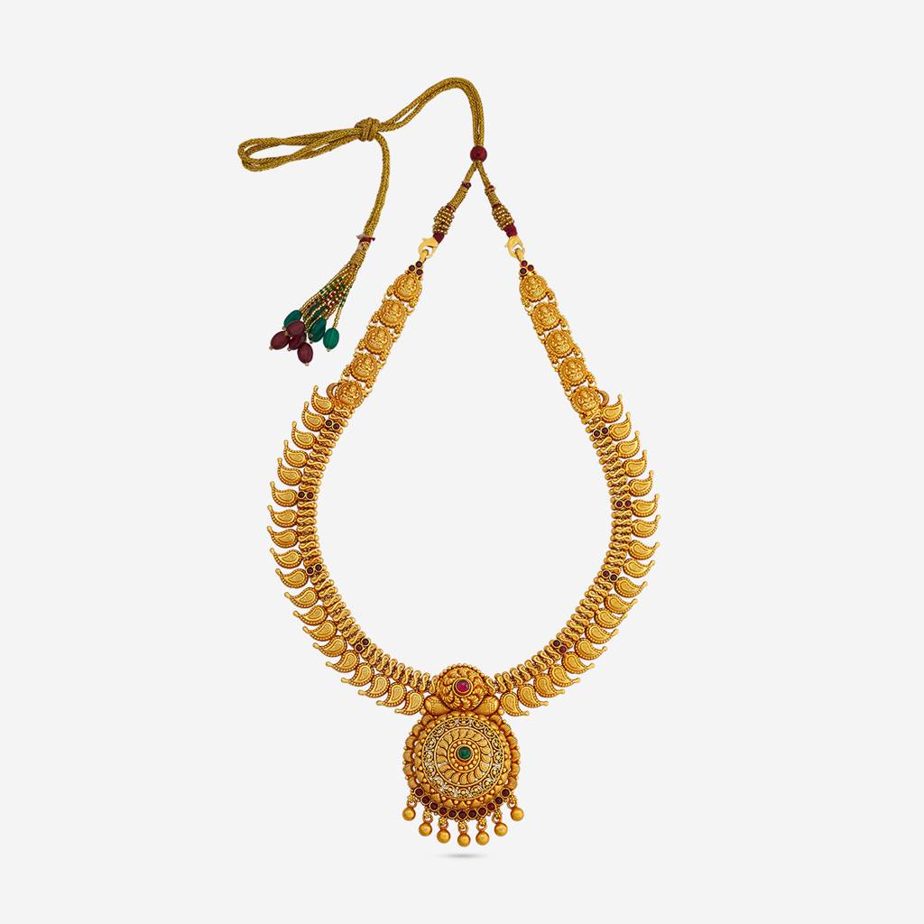 Ruby-Green Gold - Plated Bridesmaid Temple Necklace - 436434 : 436434