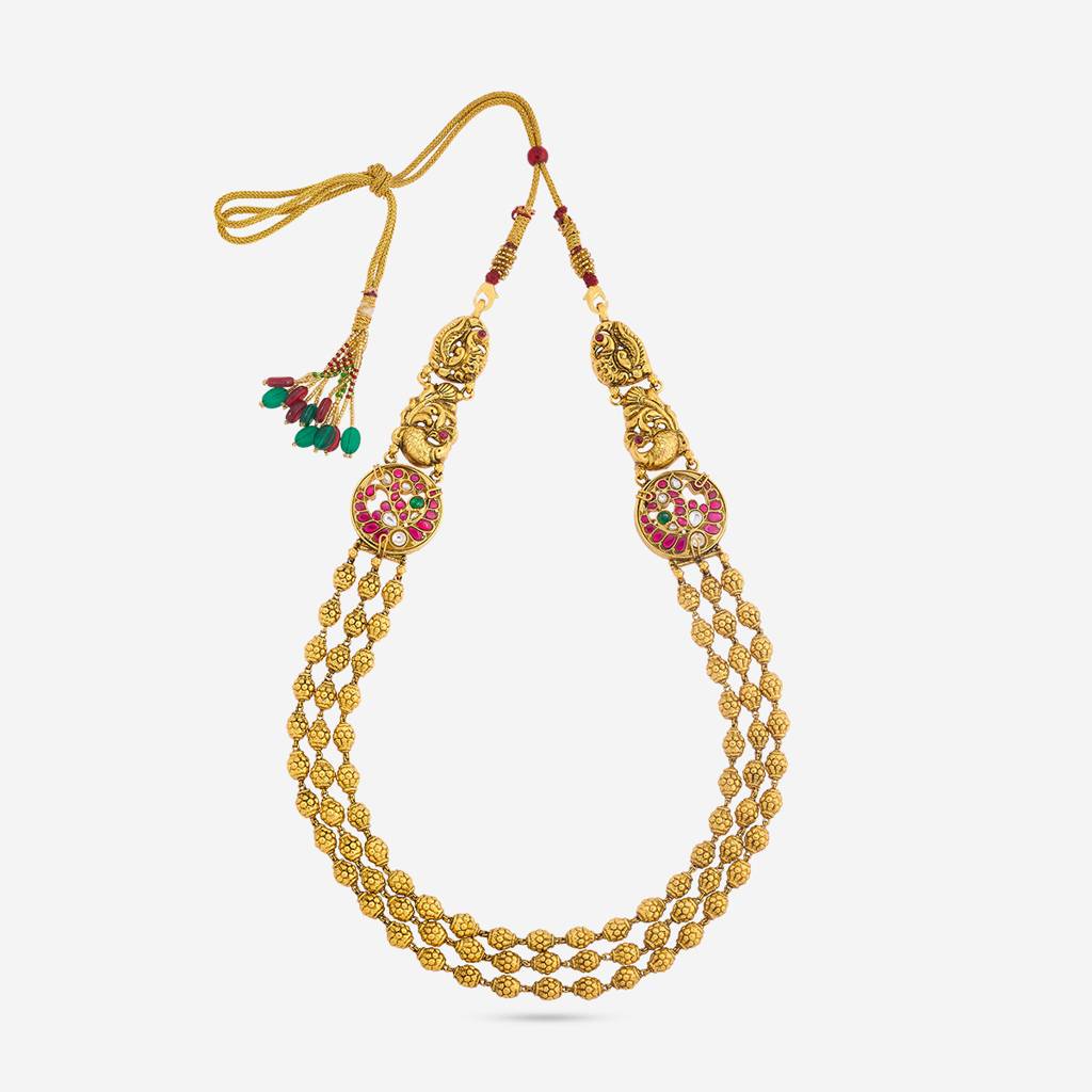 Ruby-Green Gold - Plated Bridesmaid Temple Necklace - 457479 : 457479