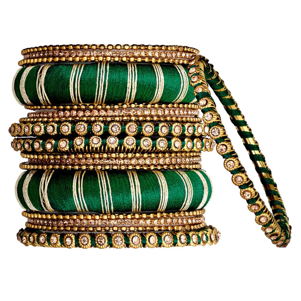 Velvet Matching Floral Silk Thread Chuda Chura Bangle Set Indian Traditional Bridal Fashion Jewellery For Women  Na : PF51B45G