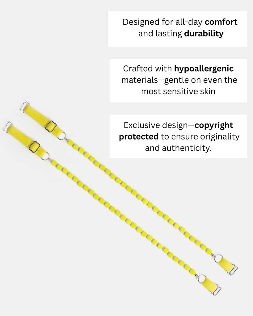 Yellow Fun Beaded Bra Strap : BBR-YELLOW-FUN-XS