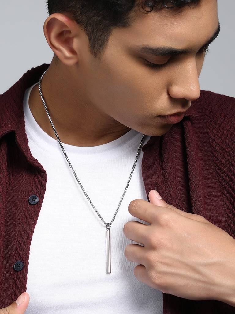 Men'S The Rod Pendant Necklace - Metallic Silver : FAPD1167