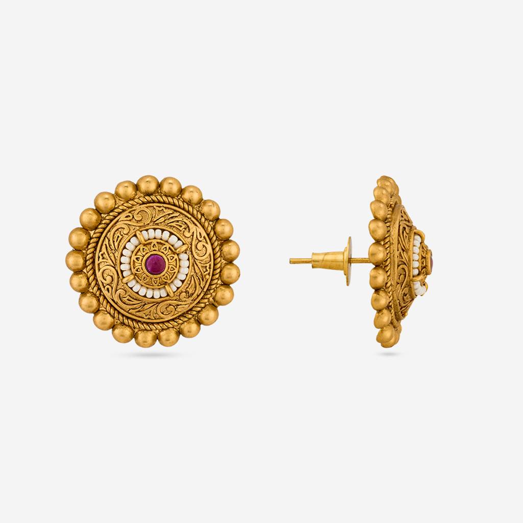 Ruby Gold - Plated Festive Antique Earring - 467566 : 467566