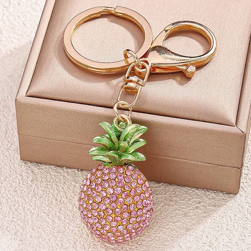 Pineapple Crystal Bag Charm : C-BG-0051-G-PK