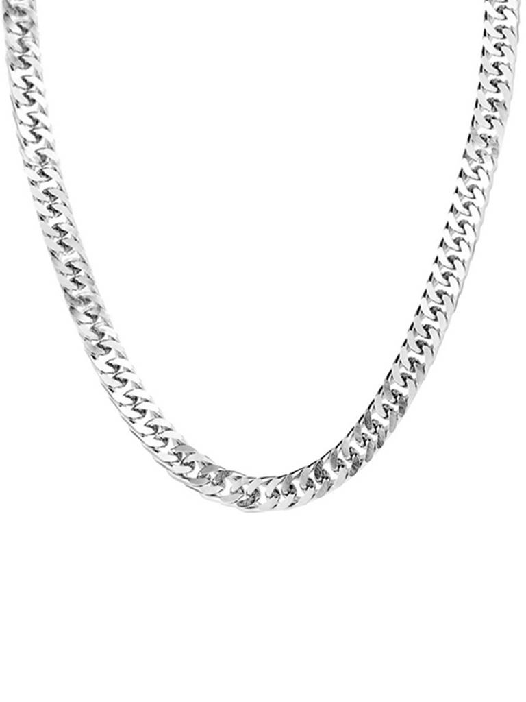 Peora Silver Plated Stainless Steel Cuban Chain Stylish Fashion Jewellery For Men : PX5CH67