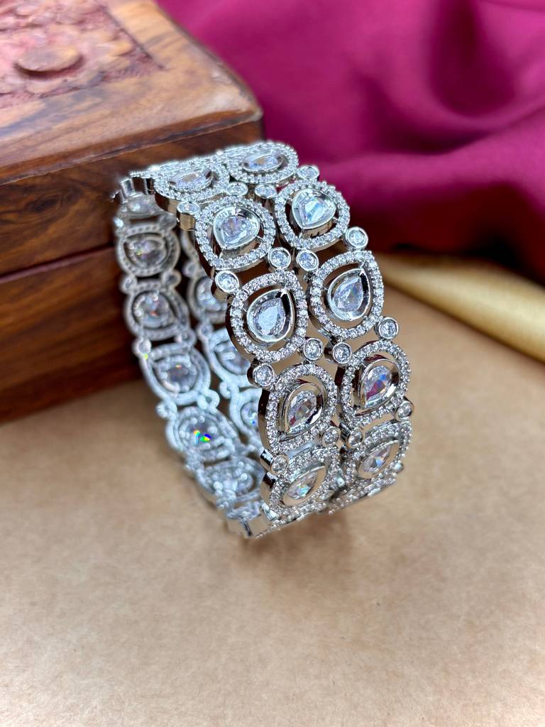 Silver Ad Fancy Bangles : HB-62-24-SILVER