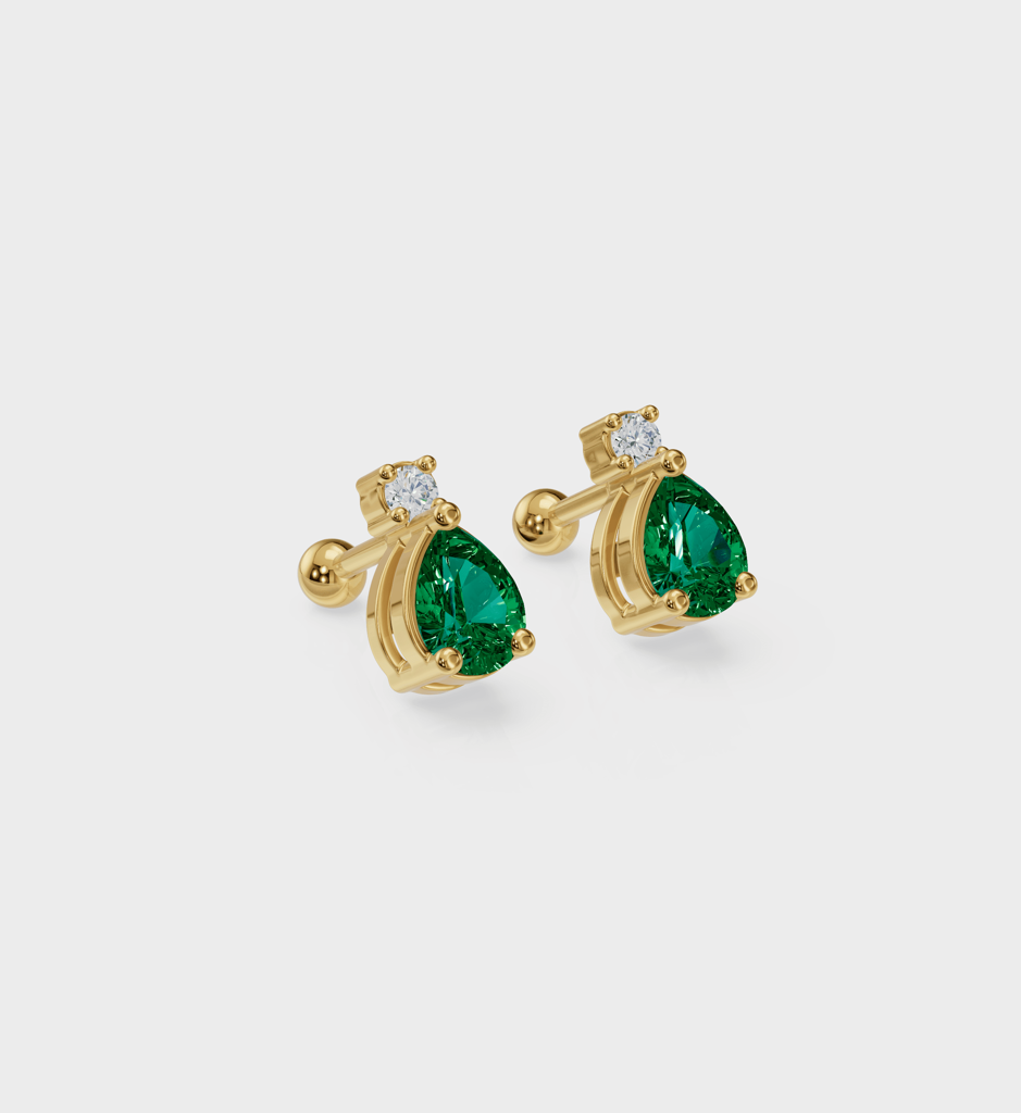 Emerald Drop Studs : STU_EMERADR_S_1575