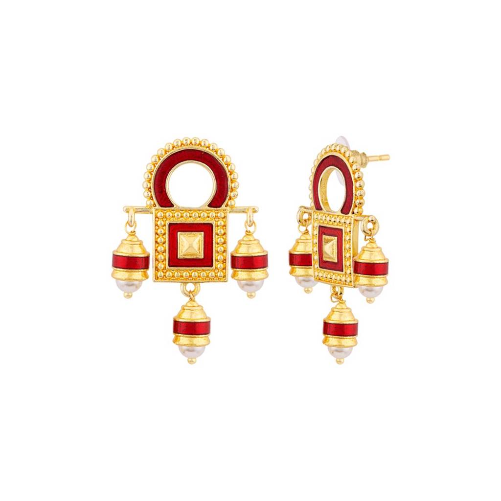 Temple Bell Tiny Drop Earrings : 8907617916453