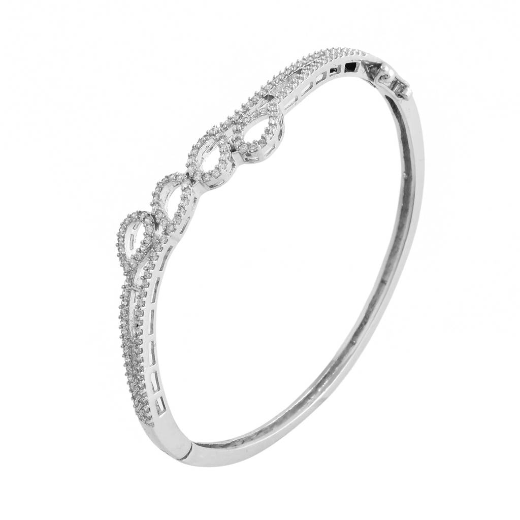 Sparkling Elegance Diamond Mesh American Diamond Bracelet : 8905124541045
