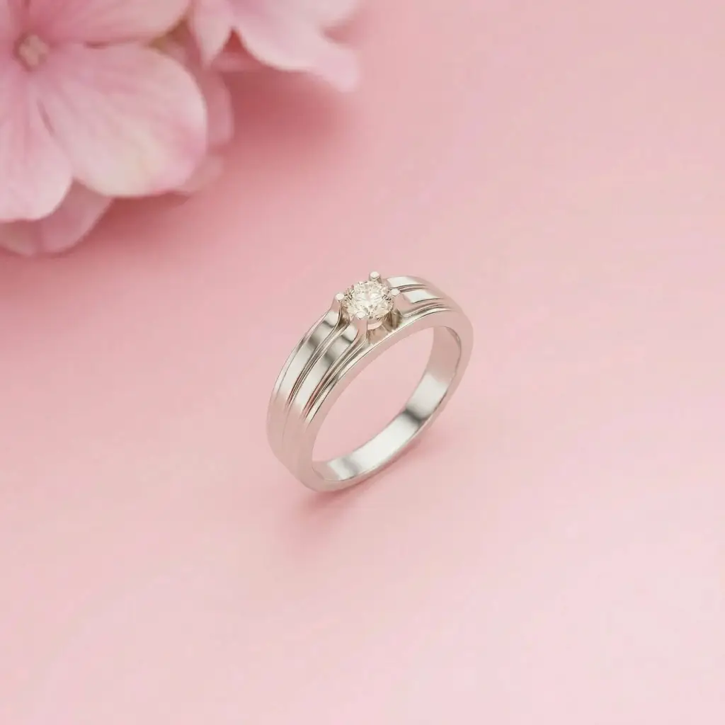 0.75Ct Moissanite Split Shank Solitaire Ring For Men'S : ZLM-10069-14N