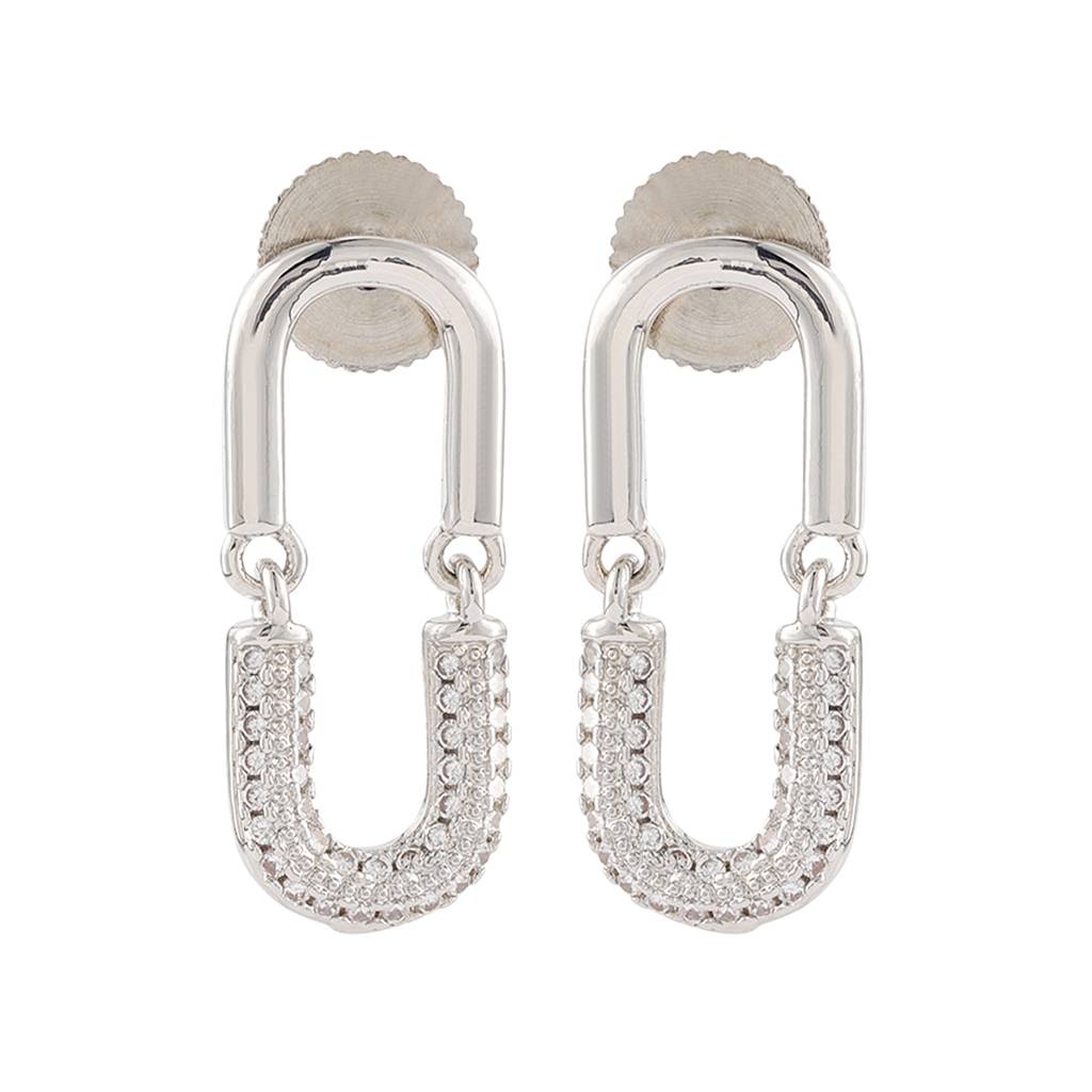 Korean Bling Silverspark Loop Drop Earrings : 8905124568318