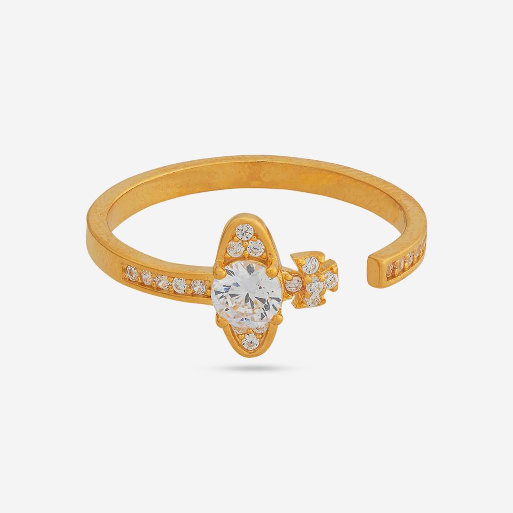 White - Plated Office Wear Silver Finger Ring - 453231 : 453231