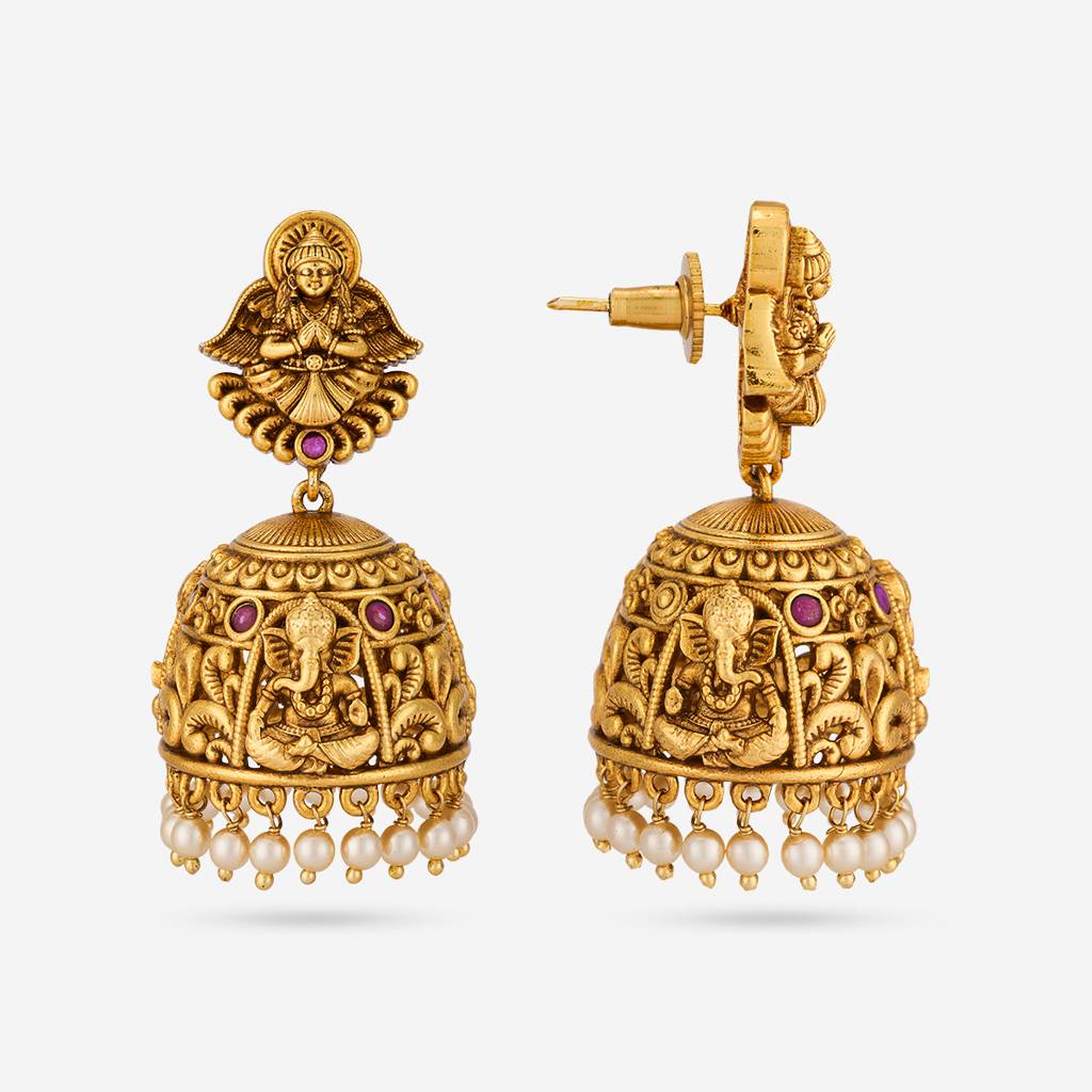 Ruby Gold - Plated Festive Antique Earring - 469978 : 469978