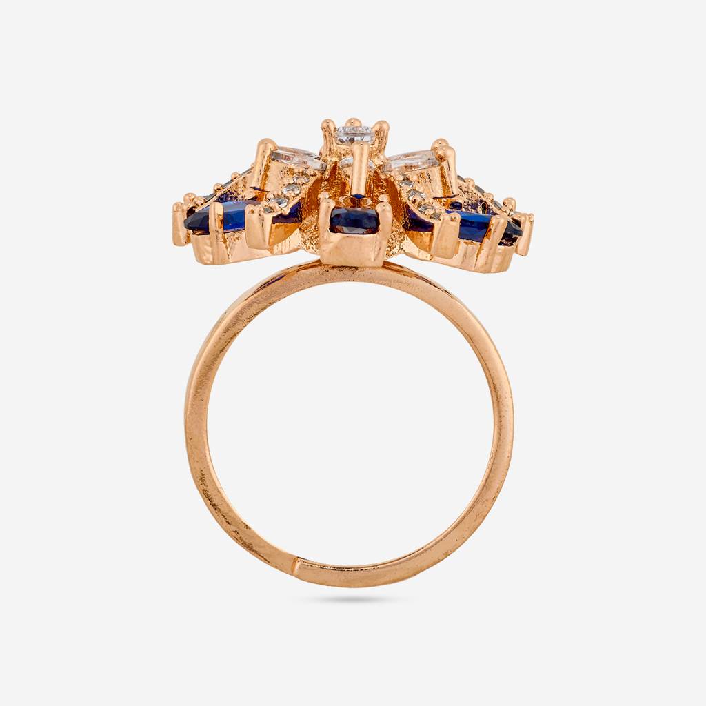 Plated Party Wear Zircon Finger Ring - 469721 : 469723