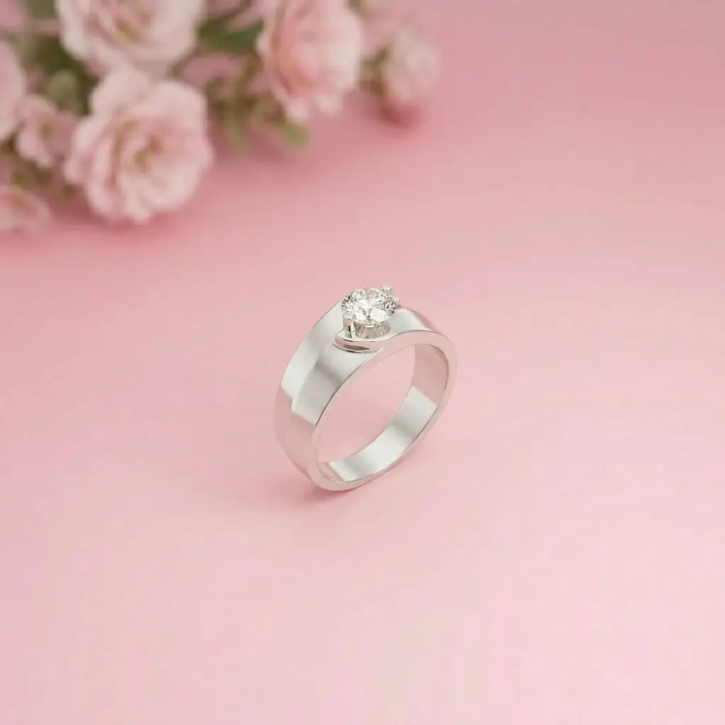 0.75Ct Moissanite Modern Bezel-Set Ring For Men'S : ZLM-10047-15N