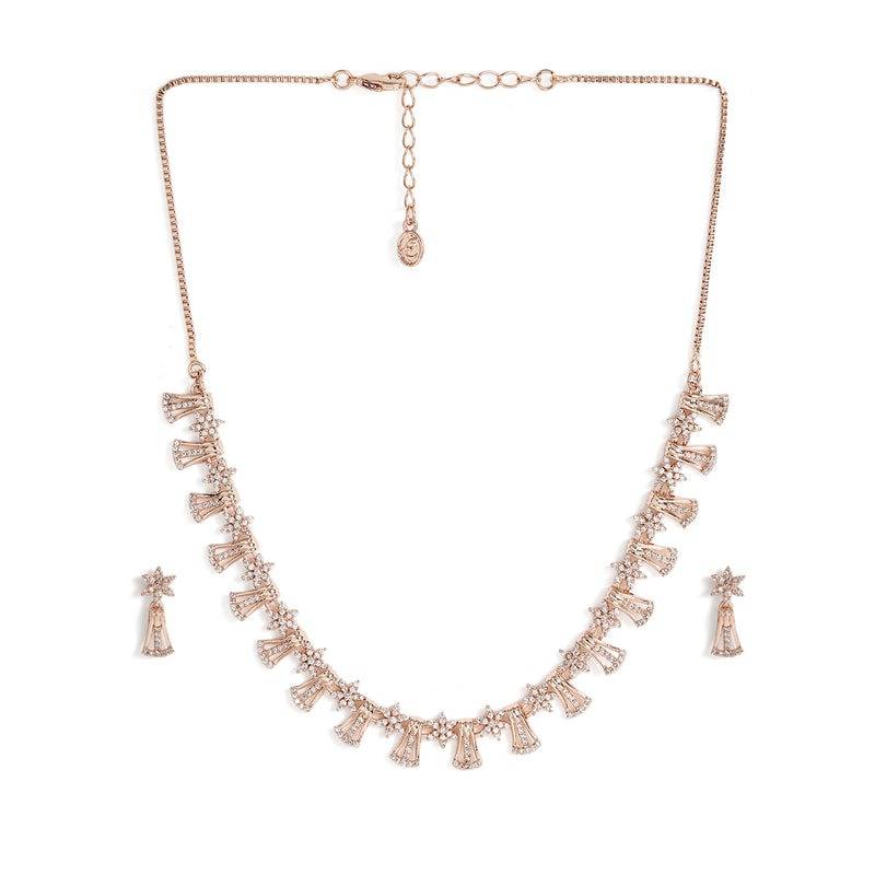 Dazzling Bell Shape Cz Necklace Set For Women|Perfect For Occasion Wear : AD-894-RGWENKER