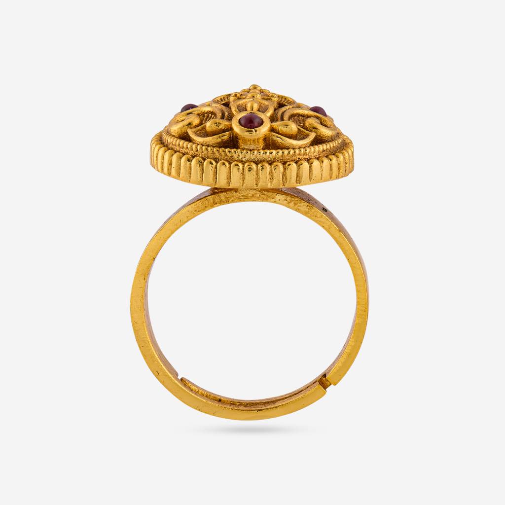 Gold Plated Festive Antique Finger Ring - 472040 : 472040