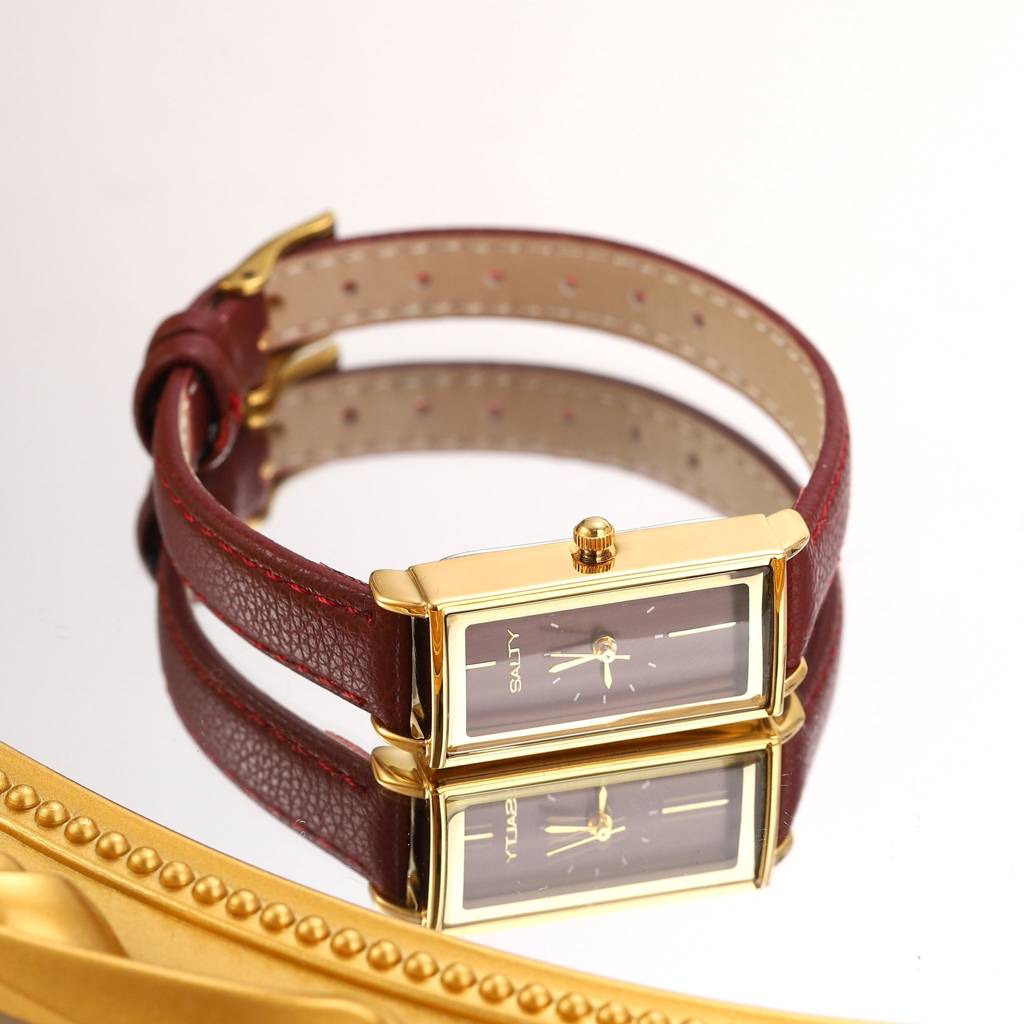 Water Resistant Leather Strap Watch : WT-S-0033-RD-RD